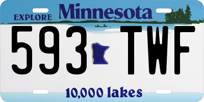 MN license plate 593TWF