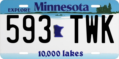MN license plate 593TWK
