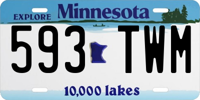 MN license plate 593TWM