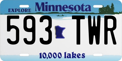 MN license plate 593TWR