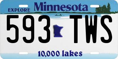 MN license plate 593TWS