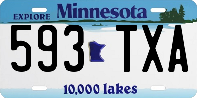 MN license plate 593TXA