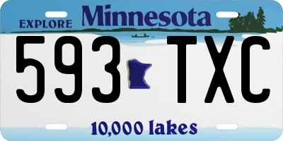 MN license plate 593TXC