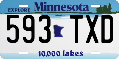 MN license plate 593TXD