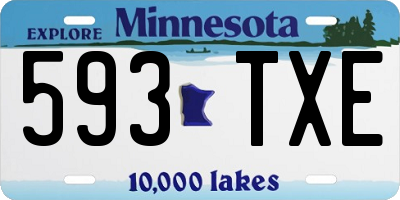 MN license plate 593TXE