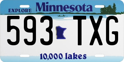 MN license plate 593TXG