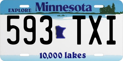 MN license plate 593TXI