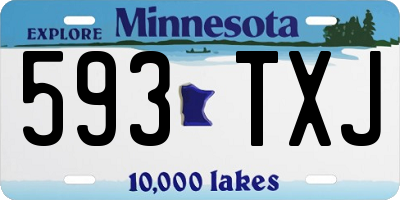 MN license plate 593TXJ