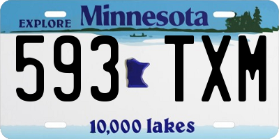 MN license plate 593TXM