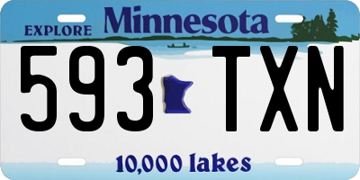 MN license plate 593TXN