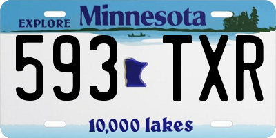 MN license plate 593TXR