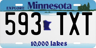 MN license plate 593TXT