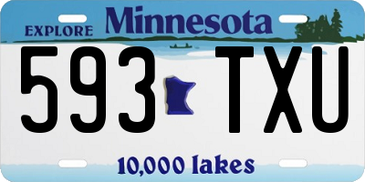 MN license plate 593TXU