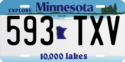 MN license plate 593TXV