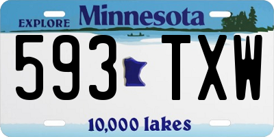 MN license plate 593TXW