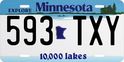 MN license plate 593TXY