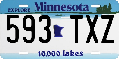 MN license plate 593TXZ