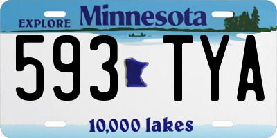 MN license plate 593TYA