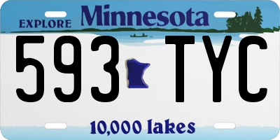 MN license plate 593TYC