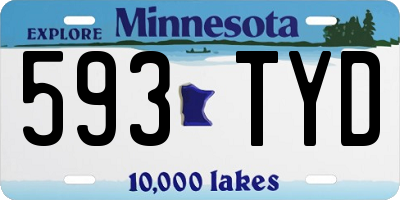 MN license plate 593TYD