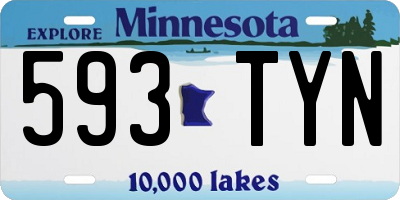 MN license plate 593TYN