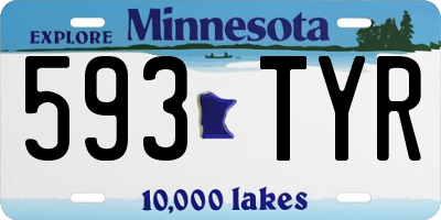 MN license plate 593TYR