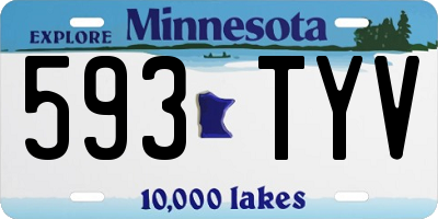 MN license plate 593TYV