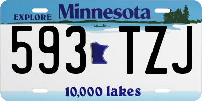 MN license plate 593TZJ