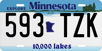 MN license plate 593TZK