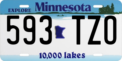 MN license plate 593TZO
