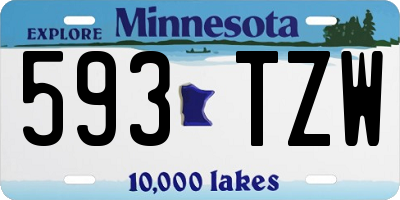 MN license plate 593TZW