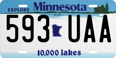 MN license plate 593UAA
