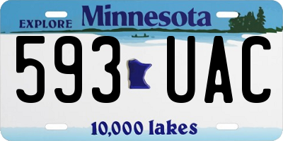 MN license plate 593UAC