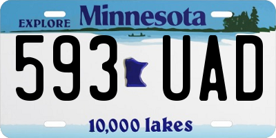 MN license plate 593UAD
