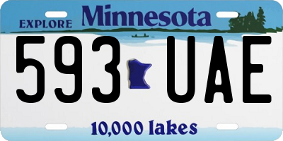 MN license plate 593UAE