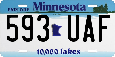 MN license plate 593UAF