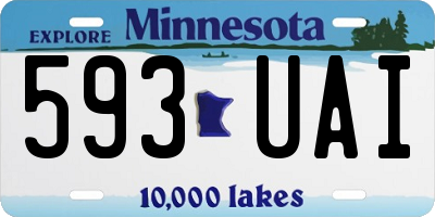 MN license plate 593UAI