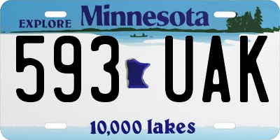 MN license plate 593UAK