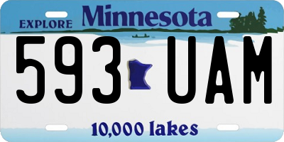 MN license plate 593UAM