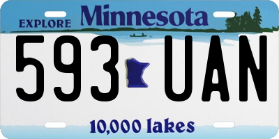 MN license plate 593UAN