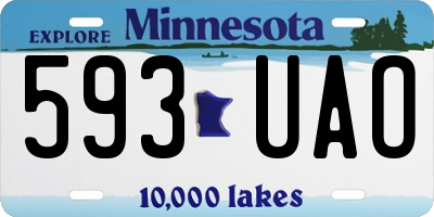 MN license plate 593UAO