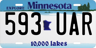 MN license plate 593UAR
