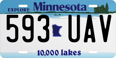 MN license plate 593UAV