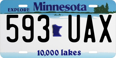 MN license plate 593UAX