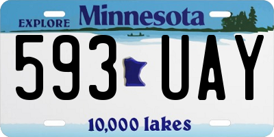 MN license plate 593UAY