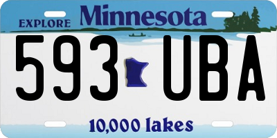 MN license plate 593UBA