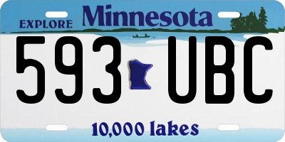 MN license plate 593UBC