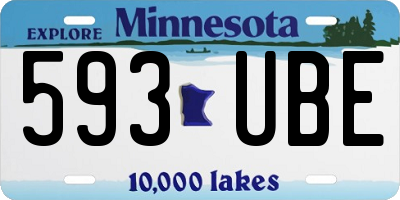 MN license plate 593UBE