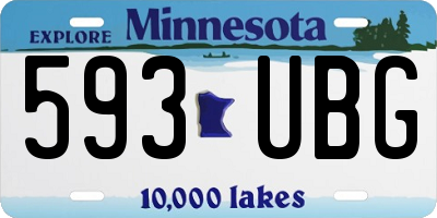 MN license plate 593UBG