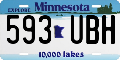 MN license plate 593UBH